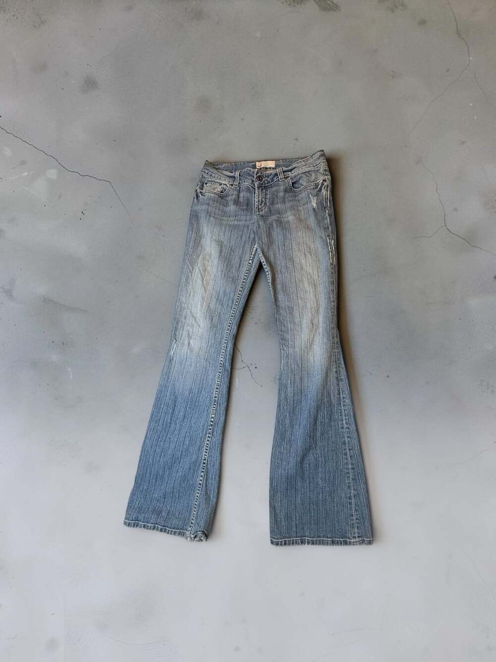 BKE Denim Flare Jeans Size 30 Blue Distressed Y2K